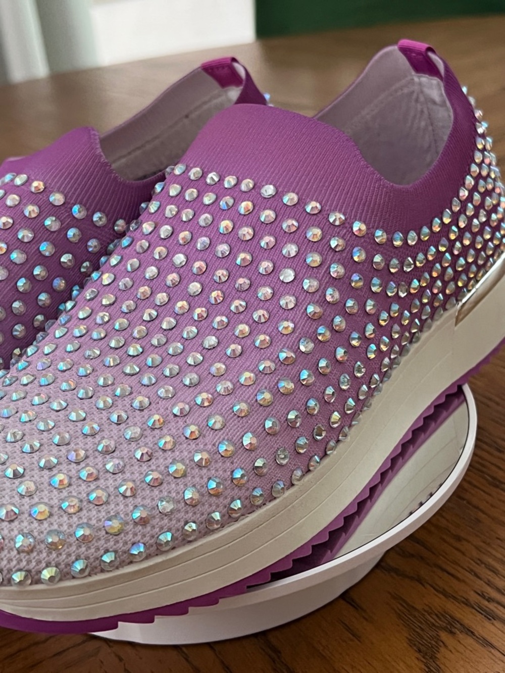 Kenneth Cole Women’s Slip-On Crystal Embellished Sneakers